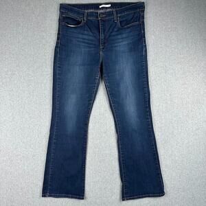 Levi Jeans Slimming Boot Cut Denim Women's Dark Wash 34x29 High Rise‎ Whiskering
